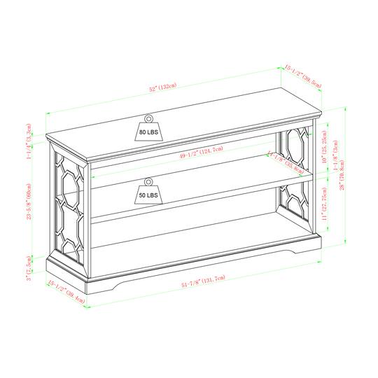 Walker Edison Gray Wash Lateral Bookshelf with Decorative Metal Sides